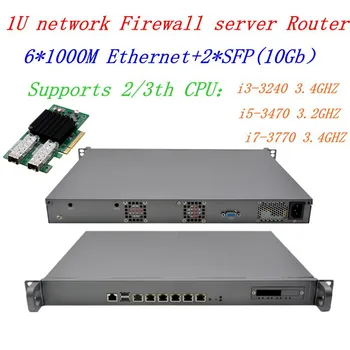 Программное Обеспечение маршрутизатора сервера Брандмауэра 1U 6 Gigabit Lan с 2 SFP 10000 Мбит/с Intel i5 3470 3,2 ГГц ROS RouterOS