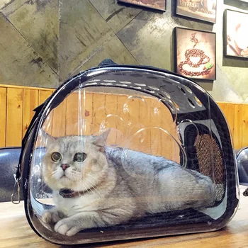 Прозрачная сумка для домашних животных модный кот с косым перечеркиванием, складная, моющаяся, четыре сезона, универсальная, удобная и просторная