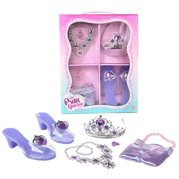 Детские украшения для девочек, платье принцессы, обувь с короной, маленькие кольца для маленьких девочек, ювелирные изделия, коллекция бутиков для ролевых игр
