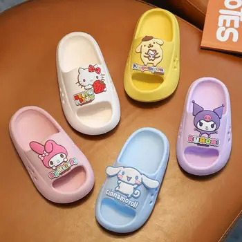Sanrio Kuromi Hello Kitty Kawaii Аниме Cinnamoroll, Милый мультфильм, Милые детские домашние Противоскользящие тапочки, игрушки для детей