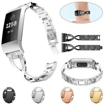Ремешок для часов из нержавеющей стали для Fitbit Versa 3 4 Браслет на запястье, Бриллианты, Металлические Аксессуары для смарт-часов, Ремешок для часов