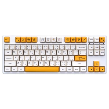 Белый Желтый Молочный Медовый Английский Японский PBT Keycaps Горячая сублимация WDA1 Механическая Клавиатура Keycaps 6.25U 7U Пробел Keycaps