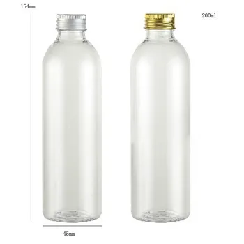 24x200 мл Оптовая Продажа Прозрачная Бутылка для лосьона с ПЭТ-насосом 200 куб. см Пластиковая Косметическая упаковка с алюминиевой крышкой