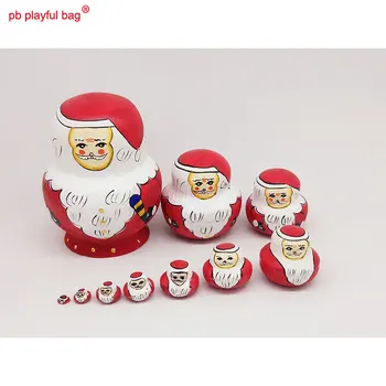 PB Игривая сумка, новинка, интересный десятиэтажный набор кукол Санта-Клауса, подарок на день рождения, деревянные поделки ручной работы, игрушки, модель WG15