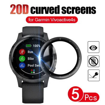 Защитная пленка для экрана Garmin Vivoactive 4 4s 20D с изогнутым краем, Полное покрытие, Мягкая защитная пленка для Garmin Active S (не стеклянная)