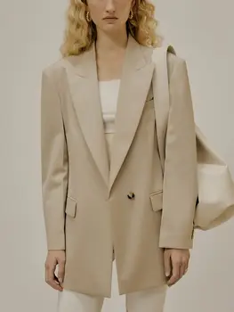Женский блейзер на одной пуговице, офисная одежда, простые женские осенне-зимние куртки, топы в корейском стиле