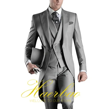 Королевский мужской свадебный костюм, смокинг жениха, длинная куртка, брючный жилет, костюм-тройка, официальная одежда для вечеринок, нестандартные цвета