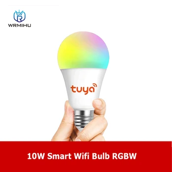 10 Вт Светодиодная лампа E27/E26 Smart RGBW Wifi приложение Alexa Затемнение Регулировка яркости света Красочный меняющий цвет теплый белый