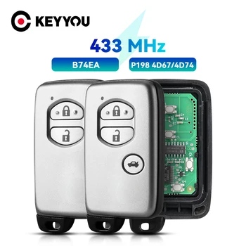 KEYYOU Keyless Go Smart Remote Умный Автомобильный Брелок 433 МГц/434 МГц Для Toyota Land Cruiser Prius B77EA/B74EA P1 98 4D 67/4D74