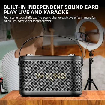 W-king-h10s уличная портативная Bluetooth-колонка мощностью 80 Вт, громкий портативный микрофон для кадрили, караоке с мощным звуком