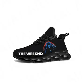 Кроссовки The Weeknd Singer на плоской подошве, мужские и женские спортивные кроссовки, Высококачественные кроссовки, сетчатая обувь на шнуровке, обувь по индивидуальному заказу