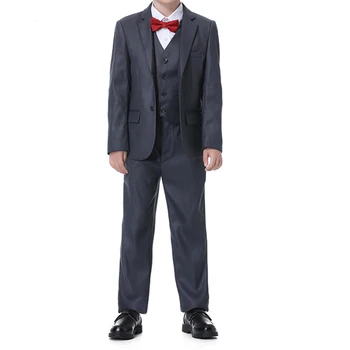Модные деловые костюмы для мальчиков 2022 года, Элегантный Детский костюм для вечеринки в честь жениха с одним низом, комплект из 3 предметов (куртка + брюки + жилет), traje de novio