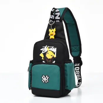 Сумка для мобильного телефона Pikachu для отдыха, сумка через плечо, мужская и женская нагрудная сумка, холщовая молодежная спортивная сумка-мессенджер, сумка
