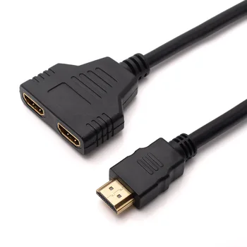 1 шт. HDMI-совместимый разветвитель, кабель-адаптер 1080P для мужчин и женщин, 1 В 2 выхода, конвертер, соединительный кабель, шнур для игр, видео