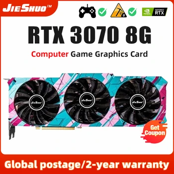 Игровая видеокарта JIESHUO RTX 3070 8GB OC NVIDIA GPU GDDR6 256bit HDMI *1 DP *3 PCI-E 4.0 x16 Geforce RTX3070 8G Видеокарта