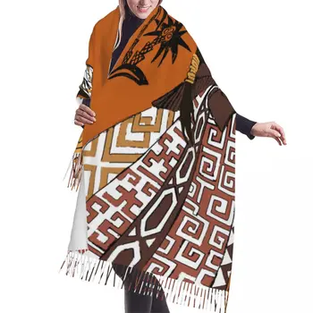 Африканская женщина и маски, зимний шарф, Шали, Обертывание Для женщин, Мужчин, теплые шарфы Bufanda с кисточками