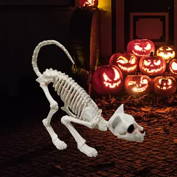 Отличное украшение для Хэллоуина, Реалистично выглядящая атмосфера Фестиваля, Долговечный Скелет Кошки, Жуткие Кости животных