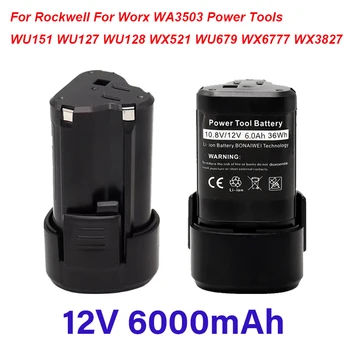Para Worx WA3505 12V 6000 мА/ч, Литий-ионный аккумулятор Akku WA3553 WA3503 WA3505 WA3509 WX128 WX382 WX530 WX673 L50, замена аккумулятора