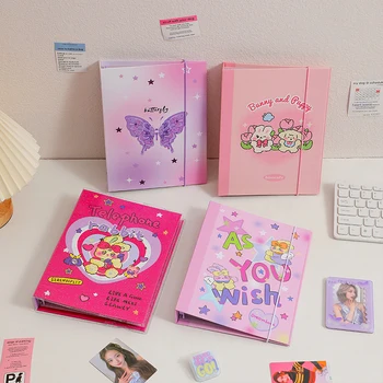Держатель для Фотокарточек в переплете формата А5 Pink Ins Kpop Idol Album Collect Book Instax Album Photo Card Holder Школьные канцелярские принадлежности
