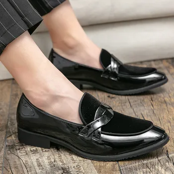 Большие Размеры, Черные Элегантные Мужские Модельные Туфли 2023, Удобная Мужская Кожаная Обувь, Лоферы, Повседневная Деловая Обувь, Мужские Chaussures Hommes