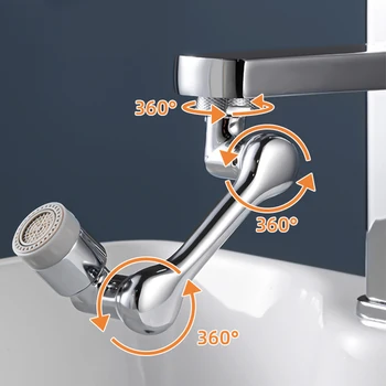 Удлинитель крана, вращающийся на 360 °, Фильтр-брызговик, Насадка для водопроводного крана, Переходник для крана с быстрым выходом воды под высоким давлением для ванной комнаты