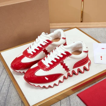 Модные кроссовки с красной подошвой, Роскошная дизайнерская спортивная обувь для улицы, летняя высококачественная спортивная обувь Унисекс для тренировок